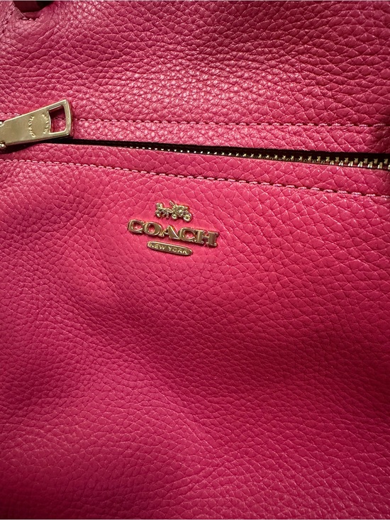 Coach Handbags - Coach Hot Pink Pebbled Leather Shoulder Bag with Gold Hardware